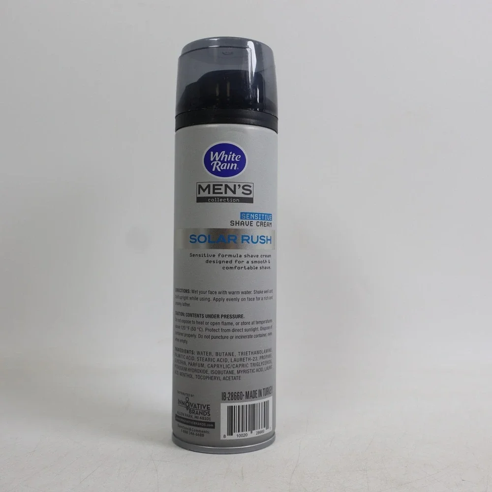 3 PACK Men's Collection Solar Rush Sensitive Shaving Cream-White Rain 7oz Each